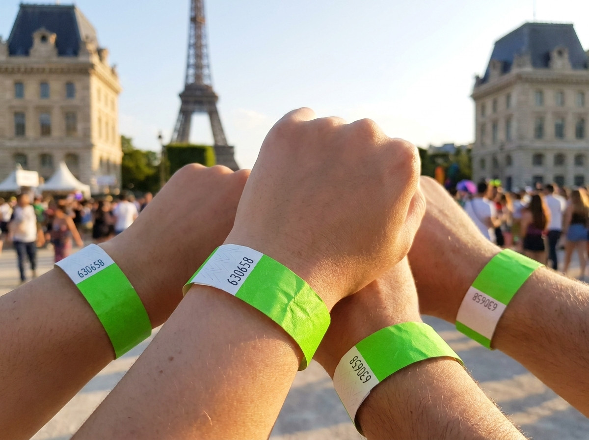 Bracelets Tyvek personnalisés pour un festival à Paris, livrés en 24h