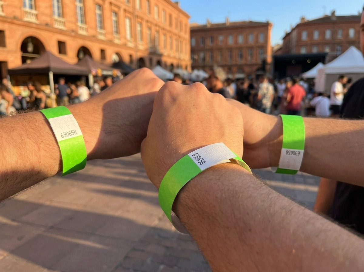 Bracelets festival personnalisés Tyvek pour un événement à Toulouse en Occitanie