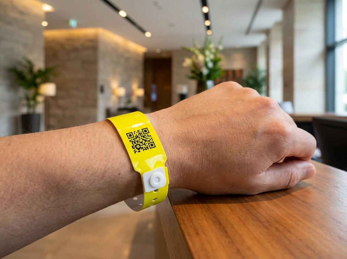 Bracelets personnalisés pour hôtel business à Lyon avec logo et QR code