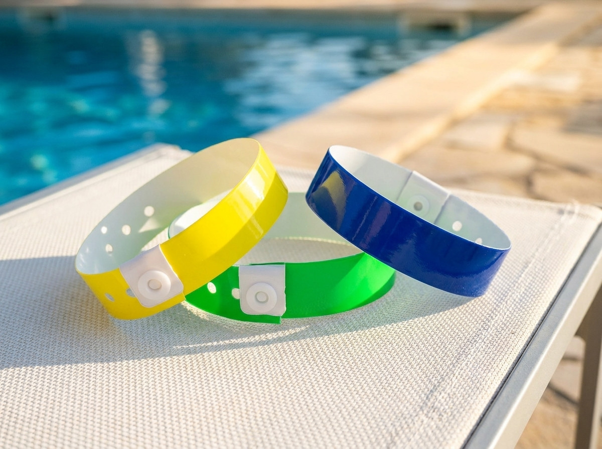 Bracelets hôtel personnalisés pour resort méditerranéen à Marseille, modèles Tyvek