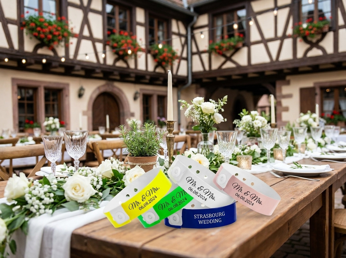 Bracelets mariage personnalisés pour un événement à Strasbourg en Alsace